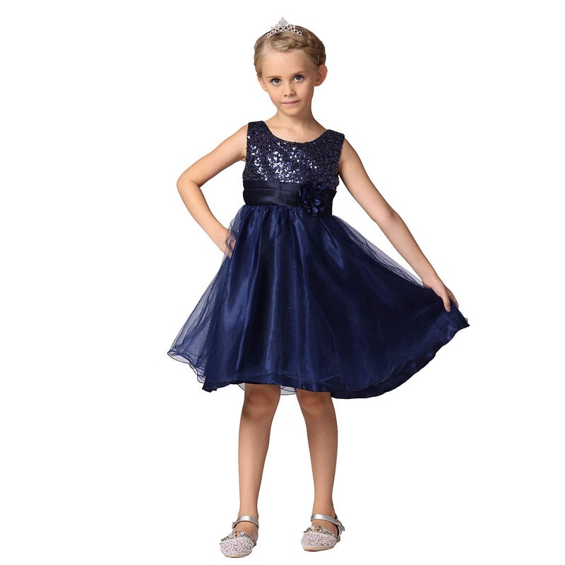 Acecharming Girls Dresses Sequin Flower Girls Party Dress Bridesmaid Ball Gown Wedding Tulle 3-10 Years - Image 3